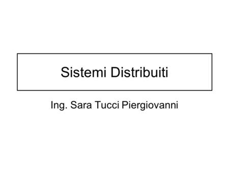 Ing. Sara Tucci Piergiovanni