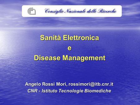 Sanità Elettronica e Disease Management