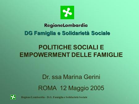 POLITICHE SOCIALI E EMPOWERMENT DELLE FAMIGLIE