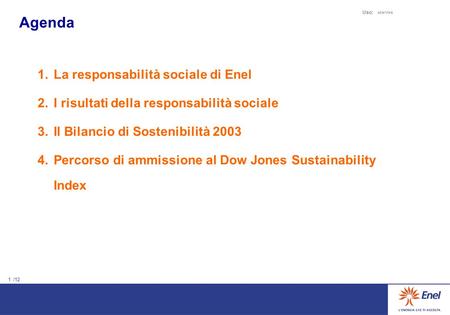 Agenda La responsabilità sociale di Enel