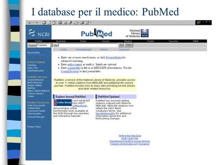 I database per il medico: PubMed
