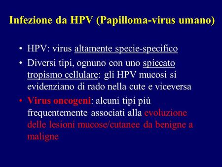 Infezione da HPV (Papilloma-virus umano)