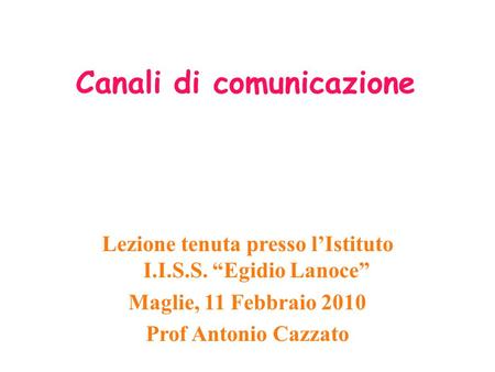 Canali di comunicazione