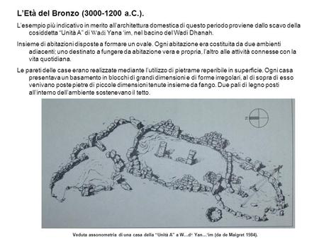 L’Età del Bronzo (3000-1200 a.C.). L’esempio più indicativo in merito all’architettura domestica di questo periodo proviene dallo scavo della cosiddetta.