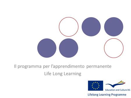 Il programma per lapprendimento permanente Life Long Learning.