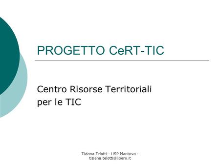 Centro Risorse Territoriali per le TIC