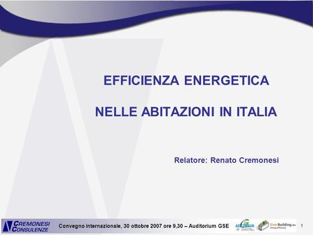 EFFICIENZA ENERGETICA NELLE ABITAZIONI IN ITALIA