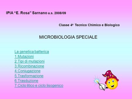 MICROBIOLOGIA SPECIALE