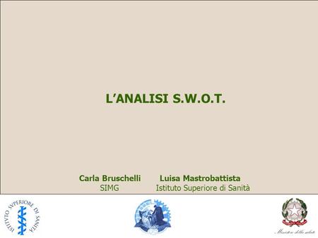 L’ANALISI S.W.O.T. Carla Bruschelli Luisa Mastrobattista
