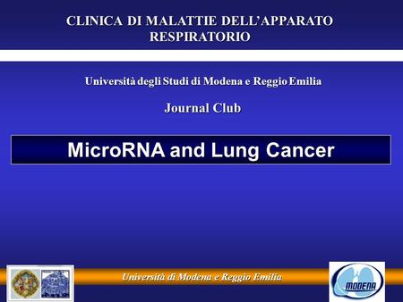 MicroRNA and Lung Cancer