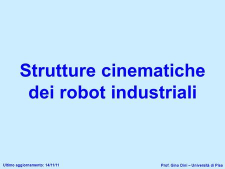 Strutture cinematiche dei robot industriali
