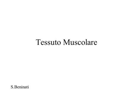 Tessuto Muscolare S.Beninati.