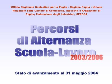 Ufficio Regionale Scolastico per la Puglia - Regione Puglia - Unione Regionale delle Camere di Commercio, Industria e Artigianato di Puglia, Federazione.