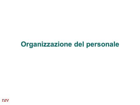 Organizzazione del personale