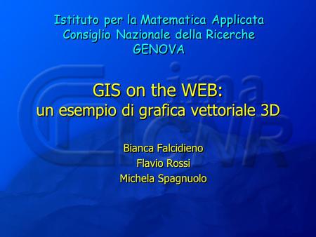 GIS on the WEB: un esempio di grafica vettoriale 3D