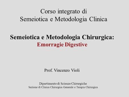 Semeiotica e Metodologia Clinica