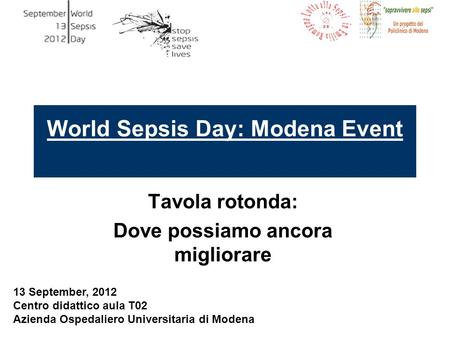 World Sepsis Day: Modena Event