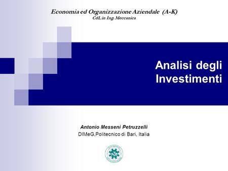 Analisi degli Investimenti