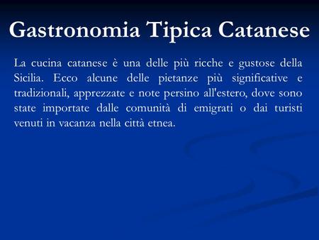 Gastronomia Tipica Catanese