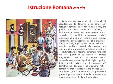 Istruzione Romana ceti alti