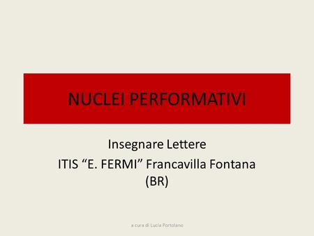 Insegnare Lettere ITIS “E. FERMI” Francavilla Fontana (BR)