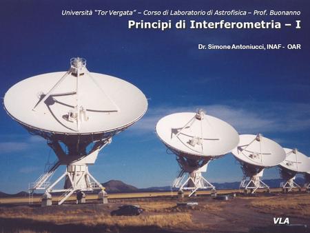 Principi di Interferometria – I