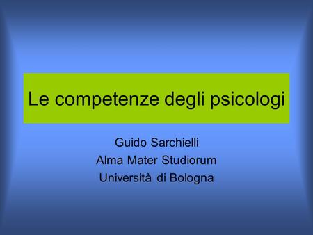 Le competenze degli psicologi