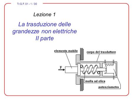 Lezione 1 La trasduzione delle grandezze non elettriche II parte