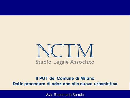 Il PGT del Comune di Milano
