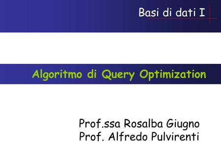 Algoritmo di Query Optimization