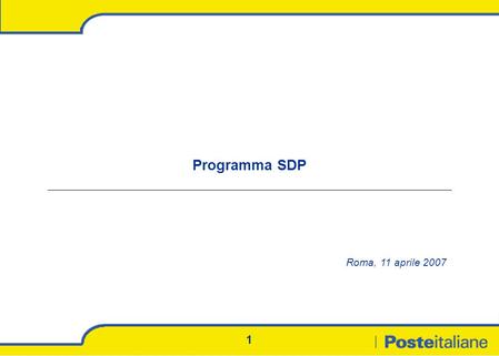 Programma SDP Roma, 11 aprile 2007.