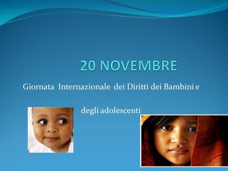 Giornata Internazionale dei Diritti dei Bambini e degli adolescenti