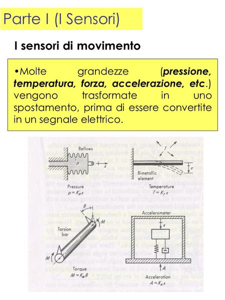 Parte I (I Sensori) I sensori di movimento