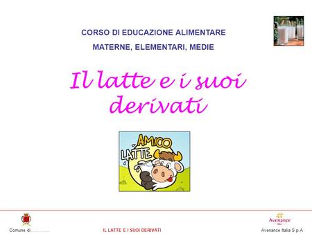CORSO DI EDUCAZIONE ALIMENTARE MATERNE, ELEMENTARI, MEDIE