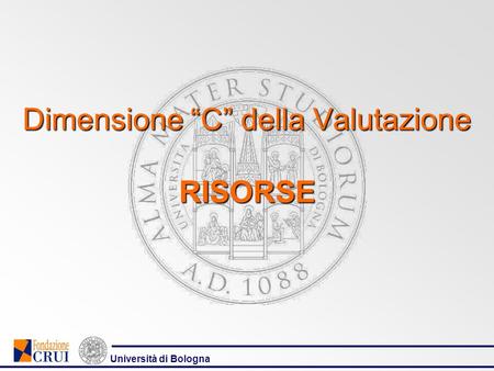 Dimensione C della Valutazione RISORSE Università di Bologna.