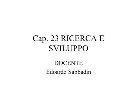 DOCENTE Edoardo Sabbadin
