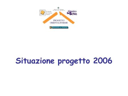 Situazione progetto 2006. incontro degli insegnanti I e II grado per la conoscenza di……….? individuazione delle iniziative da destinare agli studenti.