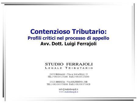 Contenzioso Tributario: