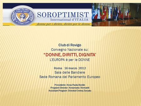 “DONNE, DIRITTI, DIGNITA’