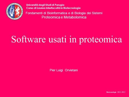Software usati in proteomica