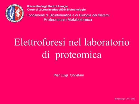 Elettroforesi nel laboratorio di proteomica