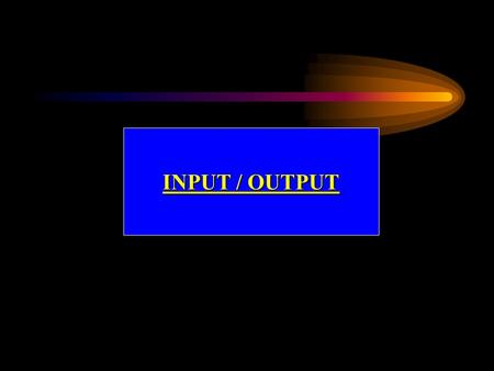 INPUT / OUTPUT. Connessione tra componenti CPU RAM DischiMonitor StampanteTastieraMouse BUS = Interfacce o Controller.