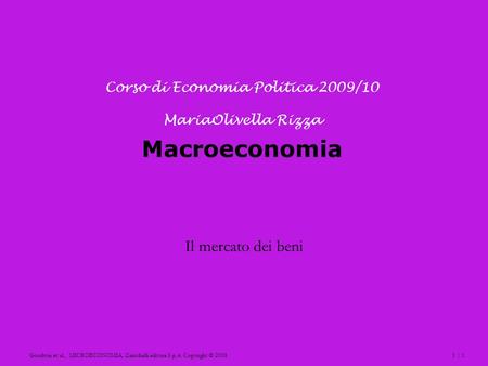 Corso di Economia Politica 2009/10