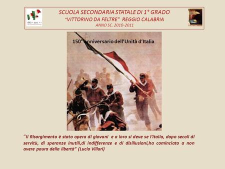 150° anniversario dell’Unità d’Italia