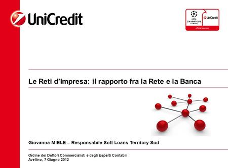 Le Reti dImpresa: il rapporto fra la Rete e la Banca Giovanna MIELE – Responsabile Soft Loans Territory Sud Ordine dei Dottori Commercialisti e degli Esperti.