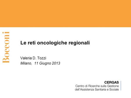 Le reti oncologiche regionali
