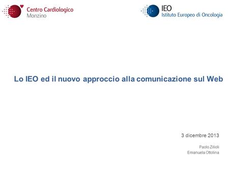 Lo IEO ed il nuovo approccio alla comunicazione sul Web