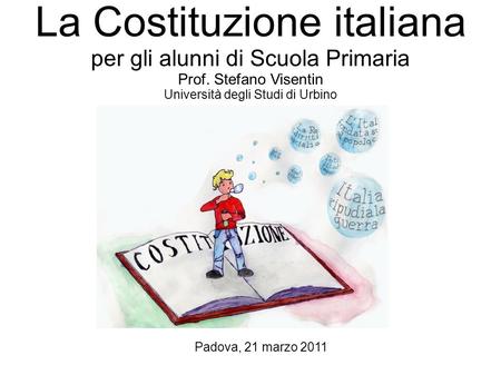 La Costituzione italiana per gli alunni di Scuola Primaria