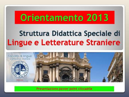 Struttura Didattica Speciale di Lingue e Letterature Straniere