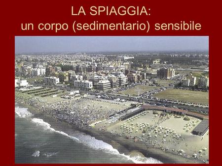 LA SPIAGGIA: un corpo (sedimentario) sensibile